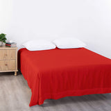 Elegant Comfort Premium Hotel Quality 1-Piece King Single Flat Sheet, Luxury and Softest 2000 Thread Count Bedding Flat Sheet(King Single,Red)