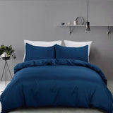3 Piece Hotel Soft Microfiber Quilt Cover Set-2000TC Duvet/Donna Cover Set & Pillowcases -1 Quilt Cover Zipper Closure & 1 x Pillowcases-Breathable Bedding - Wrinkle, Fade, Stain Resistant(Navy,Queen)