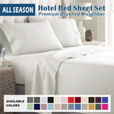 4 Piece Bed Sheet Set- Bedding Sheets & Pillowcases -Breathable Bedding - Wrinkle, Fade, Stain Resistant-Deep Pocket Flat Fitted Bed Sheet Set(Raw white,Queen)