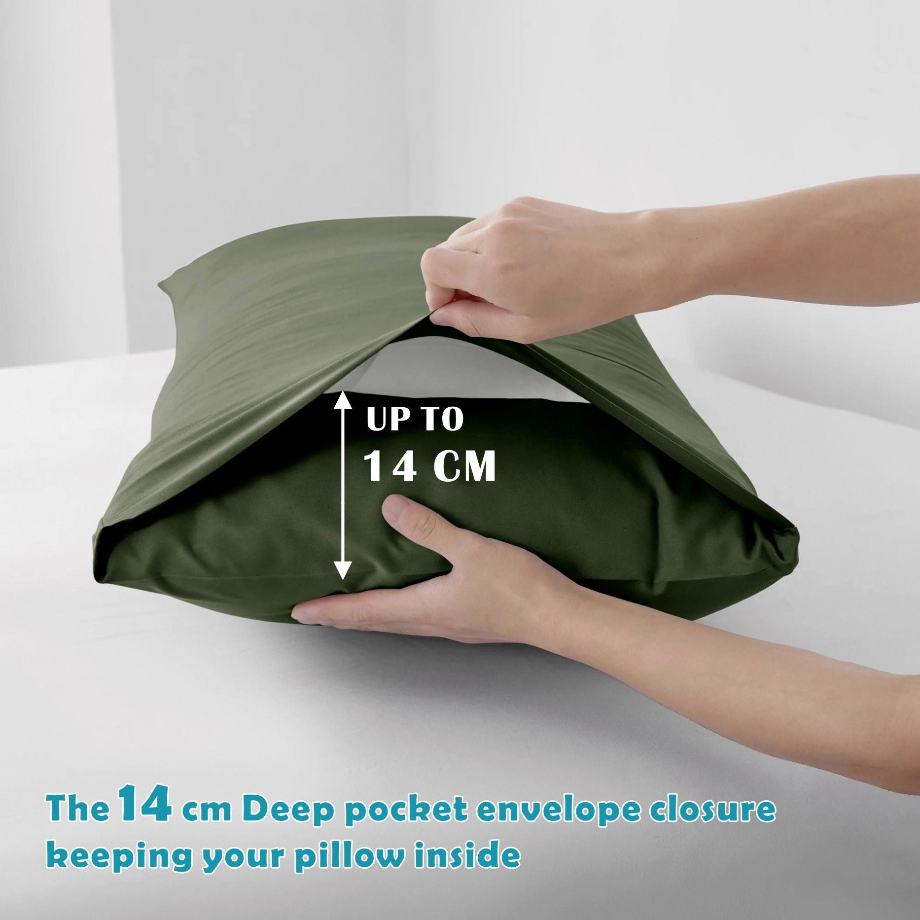 4 Piece Bed Sheet Set- Bedding Sheets & Pillowcases -Breathable Bedding - Wrinkle, Fade, Stain Resistant-Deep Pocket Flat Fitted Bed Sheet Set(Olive green,Queen)