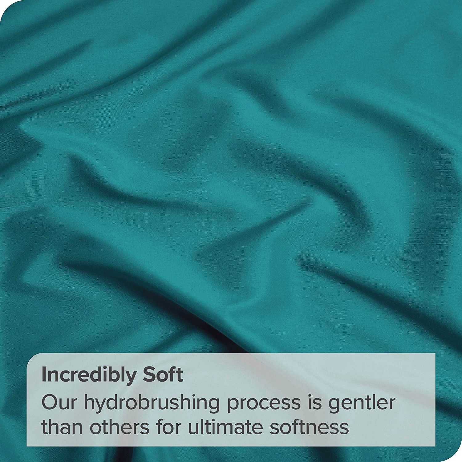 4 Piece Bed Sheet Set- Bedding Sheets & Pillowcases -Breathable Bedding - Wrinkle, Fade, Stain Resistant-Deep Pocket Flat Fitted Bed Sheet Set(Biscay blue,Queen)