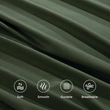 Hotel Quality Fitted Sheet - 1 Piece Fitted Sheet  -Breathable Bedding - Wrinkle, Fade, Stain Resistant- 16inch/40cm Deep Pocket Fitted Bed Sheet-Wrinkle and Fade Resistant,(Olive green,Queen)