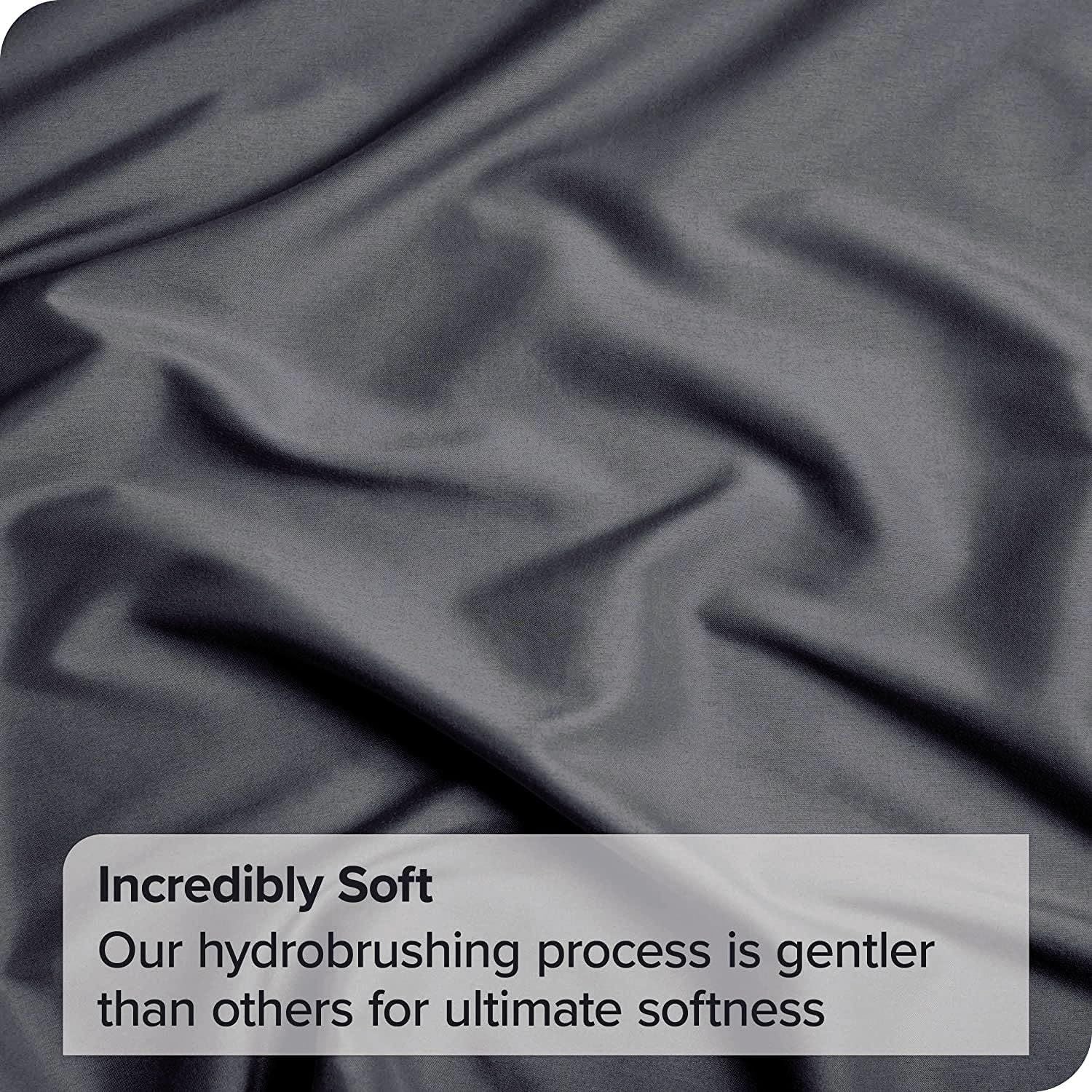 Hotel Quality Fitted Sheet - 1 Piece Fitted Sheet  -Breathable Bedding - Wrinkle, Fade, Stain Resistant- 16inch/40cm Deep Pocket Fitted Bed Sheet-Wrinkle and Fade Resistant,(Dark gray,Queen)