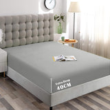Hotel Quality Fitted Sheet - 1 Piece Fitted Sheet  -Breathable Bedding - Wrinkle, Fade, Stain Resistant- 16inch/40cm Deep Pocket Fitted Bed Sheet-Wrinkle and Fade Resistant,(Silver-gray,Queen)
