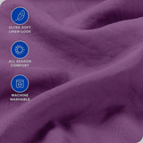 Hotel Quality Fitted Sheet - 1 Piece Fitted Sheet  -Breathable Bedding - Wrinkle, Fade, Stain Resistant- 16inch/40cm Deep Pocket Fitted Bed Sheet-Wrinkle and Fade Resistant,(Purple,Queen)