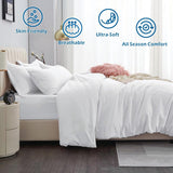 2 Piece Hotel Soft Microfiber Quilt Cover Set-2000TC Duvet/Donna Cover Set & Pillowcases -1 Quilt Cover Zipper Closure & 1 x Pillowcases-Breathable Bedding - Wrinkle, Fade, Stain Resistant(White,Single)