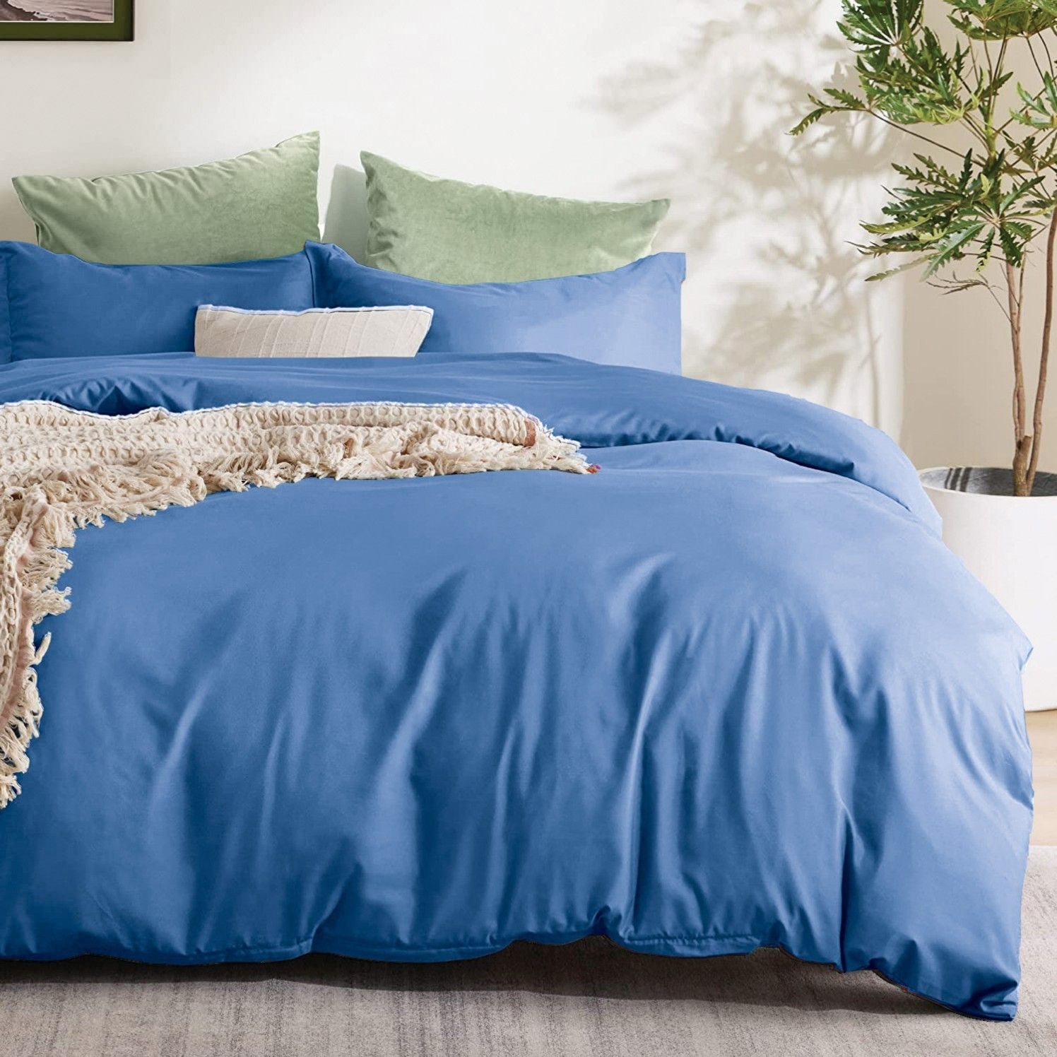 2 Piece Hotel Soft Microfiber Quilt Cover Set-2000TC Duvet/Donna Cover Set & Pillowcases -1 Quilt Cover Zipper Closure & 1 x Pillowcases-Breathable Bedding - Wrinkle, Fade, Stain Resistant(Ocean,Single)