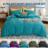 2 Piece Hotel Soft Microfiber Quilt Cover Set-2000TC Duvet/Donna Cover Set & Pillowcases -1 Quilt Cover Zipper Closure & 1 x Pillowcases-Breathable Bedding - Wrinkle, Fade, Stain Resistant(Biscay blue,Single)
