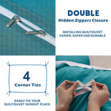 2 Piece Hotel Soft Microfiber Quilt Cover Set-2000TC Duvet/Donna Cover Set & Pillowcases -1 Quilt Cover Zipper Closure & 1 x Pillowcases-Breathable Bedding - Wrinkle, Fade, Stain Resistant(Biscay blue,Single)