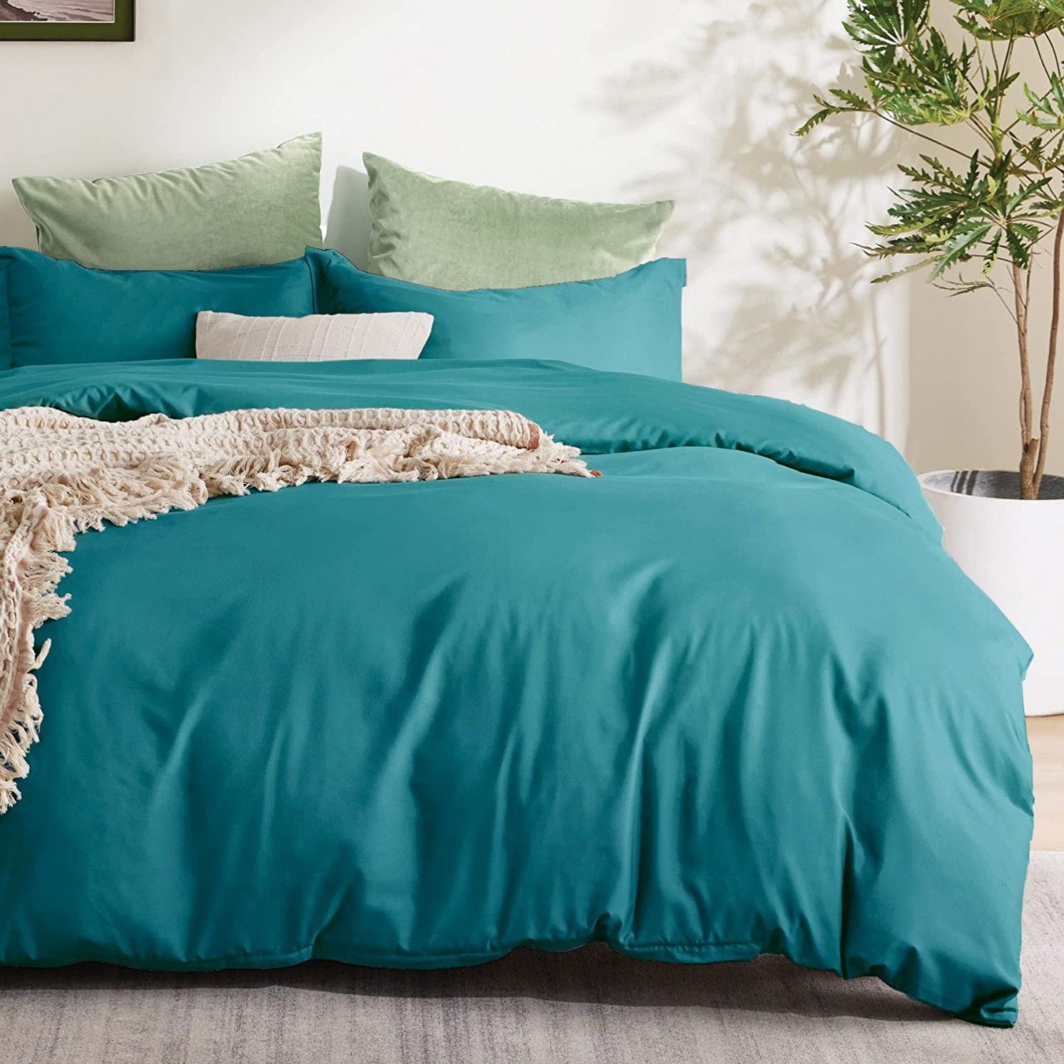 2 Piece Hotel Soft Microfiber Quilt Cover Set-2000TC Duvet/Donna Cover Set & Pillowcases -1 Quilt Cover Zipper Closure & 1 x Pillowcases-Breathable Bedding - Wrinkle, Fade, Stain Resistant(Biscay blue,Single)