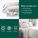 3 Piece Bed Sheet Set- Bedding Sheets & Pillowcases -Breathable Bedding - Wrinkle, Fade, Stain Resistant-Deep Pocket Flat Fitted Bed Sheet Set(Raw white,Single)