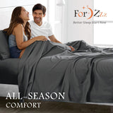 3 Piece Bed Sheet Set- Bedding Sheets & Pillowcases -Breathable Bedding - Wrinkle, Fade, Stain Resistant-Deep Pocket Flat Fitted Bed Sheet Set(Dark gray,Single)