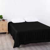 Elegant Comfort Premium Hotel Quality 1-Piece Single Flat Sheet, Luxury and Softest 2000 Thread Count Bedding Flat Sheet(Single,Black)