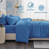 3 Piece Hotel Soft Microfiber Quilt Cover Set-2000TC Duvet/Donna Cover Set & Pillowcases -1 Quilt Cover Zipper Closure & 1 x Pillowcases-Breathable Bedding - Wrinkle, Fade, Stain Resistant(Ocean,Super King)