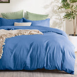 3 Piece Hotel Soft Microfiber Quilt Cover Set-2000TC Duvet/Donna Cover Set & Pillowcases -1 Quilt Cover Zipper Closure & 1 x Pillowcases-Breathable Bedding - Wrinkle, Fade, Stain Resistant(Ocean,Super King)