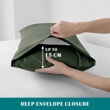 3 Piece Hotel Soft Microfiber Quilt Cover Set-2000TC Duvet/Donna Cover Set & Pillowcases -1 Quilt Cover Zipper Closure & 1 x Pillowcases-Breathable Bedding - Wrinkle, Fade, Stain Resistant(Olive green,Super King)