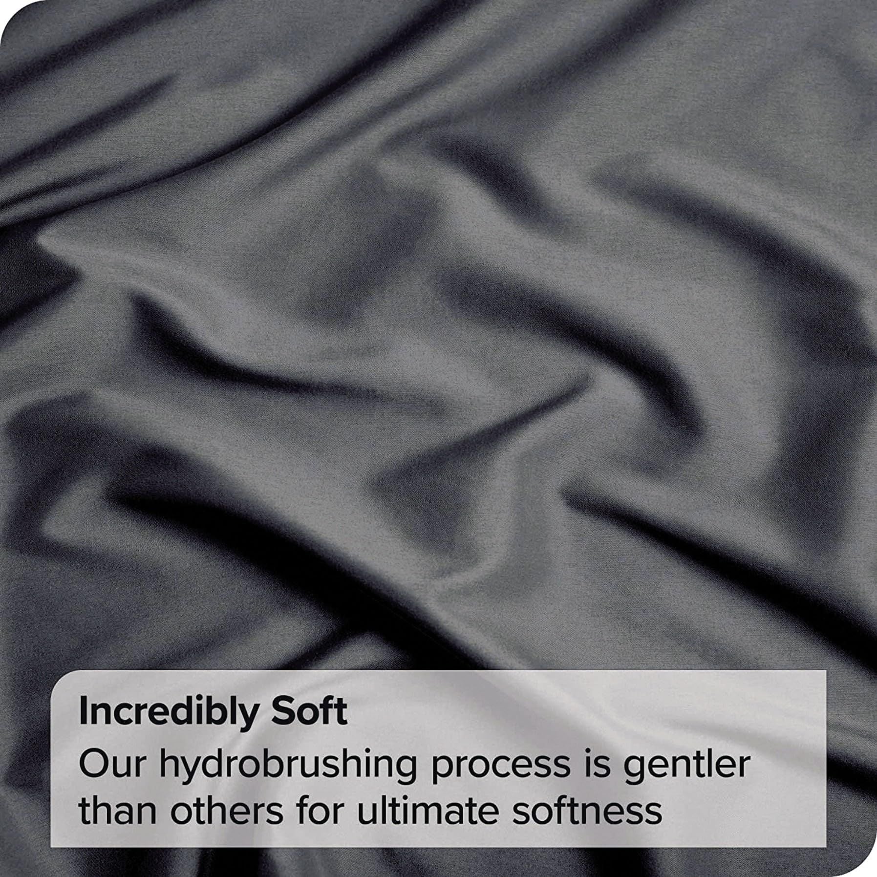 3 Piece Fitted Sheet Set- Fitted Sheet & Pillowcases -Breathable Bedding - Wrinkle, Fade, Stain Resistant- 40cm Deep Pocket Fitted Bed Sheet Set(Dark gray,Super King)