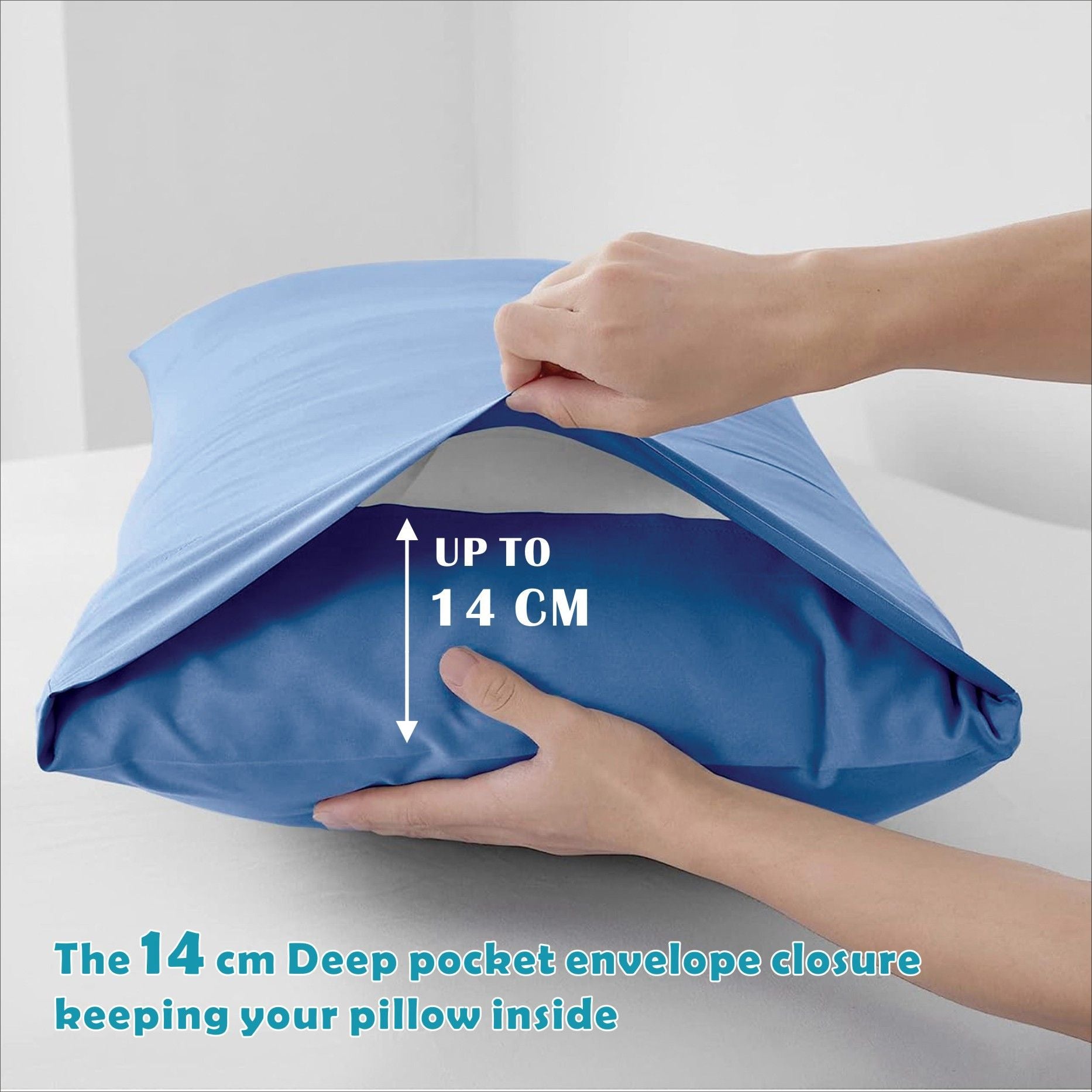 4 Piece Bed Sheet Set- Bedding Sheets & Pillowcases -Breathable Bedding - Wrinkle, Fade, Stain Resistant-Deep Pocket Flat Fitted Bed Sheet Set(Ocean,Super King)
