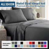 4 Piece Bed Sheet Set- Bedding Sheets & Pillowcases -Breathable Bedding - Wrinkle, Fade, Stain Resistant-Deep Pocket Flat Fitted Bed Sheet Set(Dark gray,Super King)