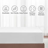 Hotel Quality Fitted Sheet - 1 Piece Fitted Sheet  -Breathable Bedding - Wrinkle, Fade, Stain Resistant- 16inch/40cm Deep Pocket Fitted Bed Sheet-Wrinkle and Fade Resistant,(White,Super King)