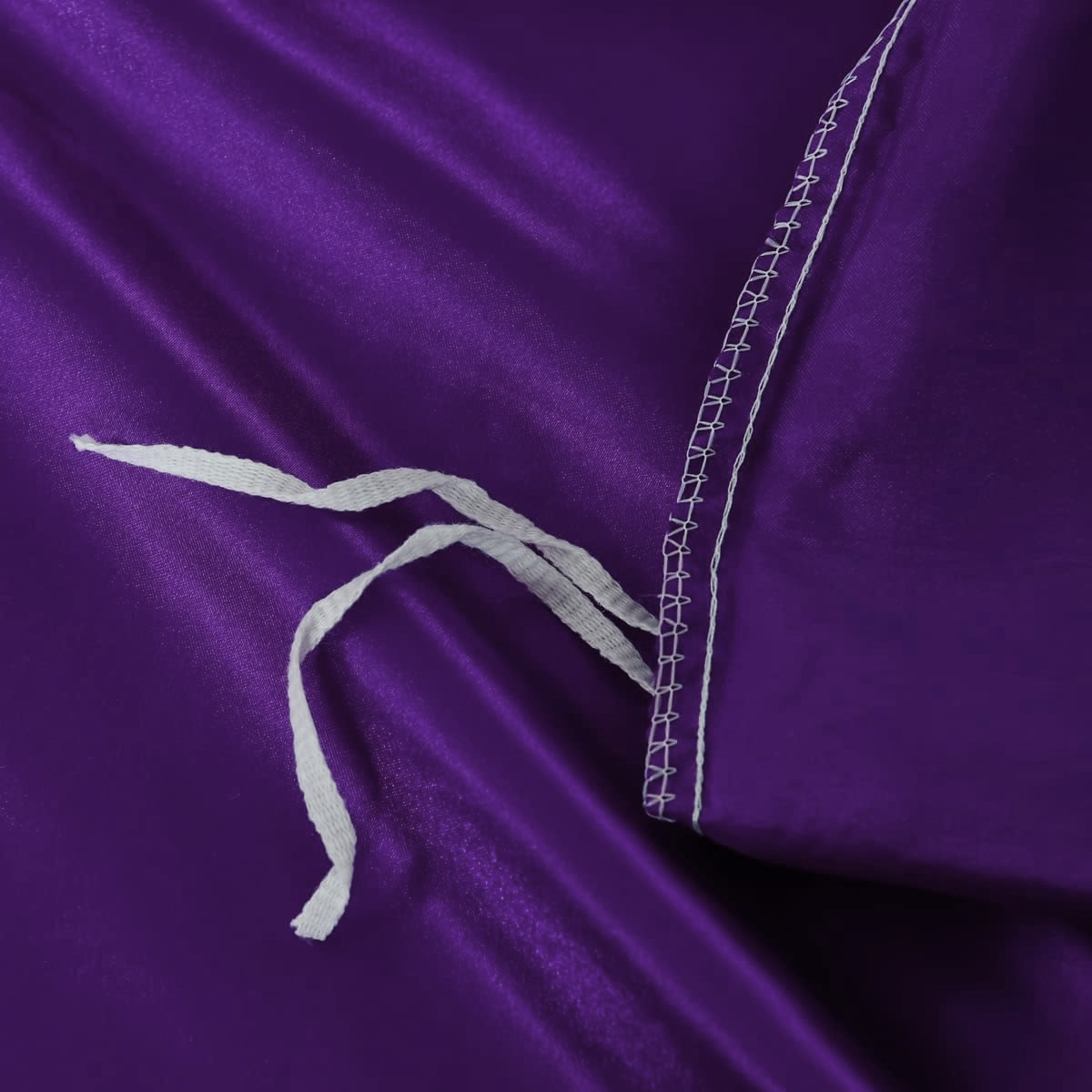 Satin Quilt cover Set Hotel 3 Pieces Quilt cover with Pillowcase, Art Silk Bedding Set-Luxury Soft Silky pillowcase for Hair and Skin, Similar to Silk Duvet/Donna Cover Set- 3 Pieces(Double,Purple)