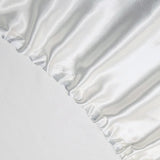 Art Silk Satin Sheet Set Hotel 4 Pieces Fitted/Flat Sheet Bedding Set-Luxury Soft Silky Sheets for Hair and Skin, Similar to Silk Bed Sheets Set 4 Pieces(Double,White)