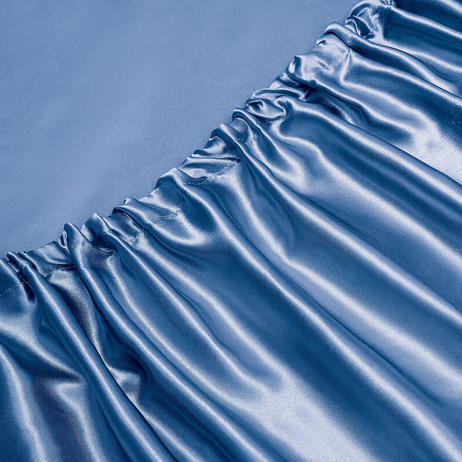 Art Silk Satin Sheet Set Hotel 4 Pieces Fitted/Flat Sheet Bedding Set-Luxury Soft Silky Sheets for Hair and Skin, Similar to Silk Bed Sheets Set 4 Pieces(King,Ocean)