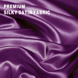 Art Silk Satin Sheet Set Hotel 4 Pieces Fitted/Flat Sheet Bedding Set-Luxury Soft Silky Sheets for Hair and Skin, Similar to Silk Bed Sheets Set 4 Pieces(King,Purple)