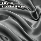 Art Silk Satin Sheet Set Hotel 4 Pieces Fitted/Flat Sheet Bedding Set-Luxury Soft Silky Sheets for Hair and Skin, Similar to Silk Bed Sheets Set 4 Pieces(Queen,Grey)