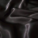 Satin Quilt cover Set Hotel 3 Pieces Quilt cover with Pillowcase, Art Silk Bedding Set-Luxury Soft Silky pillowcase for Hair and Skin, Similar to Silk Duvet/Donna Cover Set- 3 Pieces(Super King,Black)