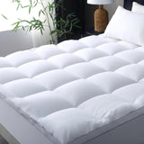 1000GSM Mattress Topper Viscose Derived from Bamboo, Thick Pillowtop Fitted Mattress Cover with 45cm Deep Skirt - Machine Washable Hypoallergenic（King Single,Black）