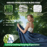 4 Piece Hotel Bamboo Cooling Sheet Set -Ultra Soft 2000TC Breathable Bed Sheets Set with 37 Centimetre Deep Pocket-Cooling Sheets for Hot Sleepers(Navy,Double)