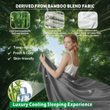 4 Piece Hotel Bamboo Cooling Sheet Set -Ultra Soft 2000TC Breathable Bed Sheets Set with 37 Centimetre Deep Pocket-Cooling Sheets for Hot Sleepers(Grey,King)