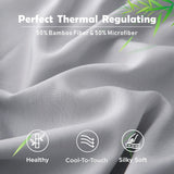 3 Piece Hotel Bamboo Cooling Fitted Sheet Set & Pillowcase -Ultra Soft 2000TC Breathable Fitted Bed Sheets Set with 37 Centimetre Deep Pocket-Cooling Sheets for Hot Sleepers(Silver-gray,Super King)