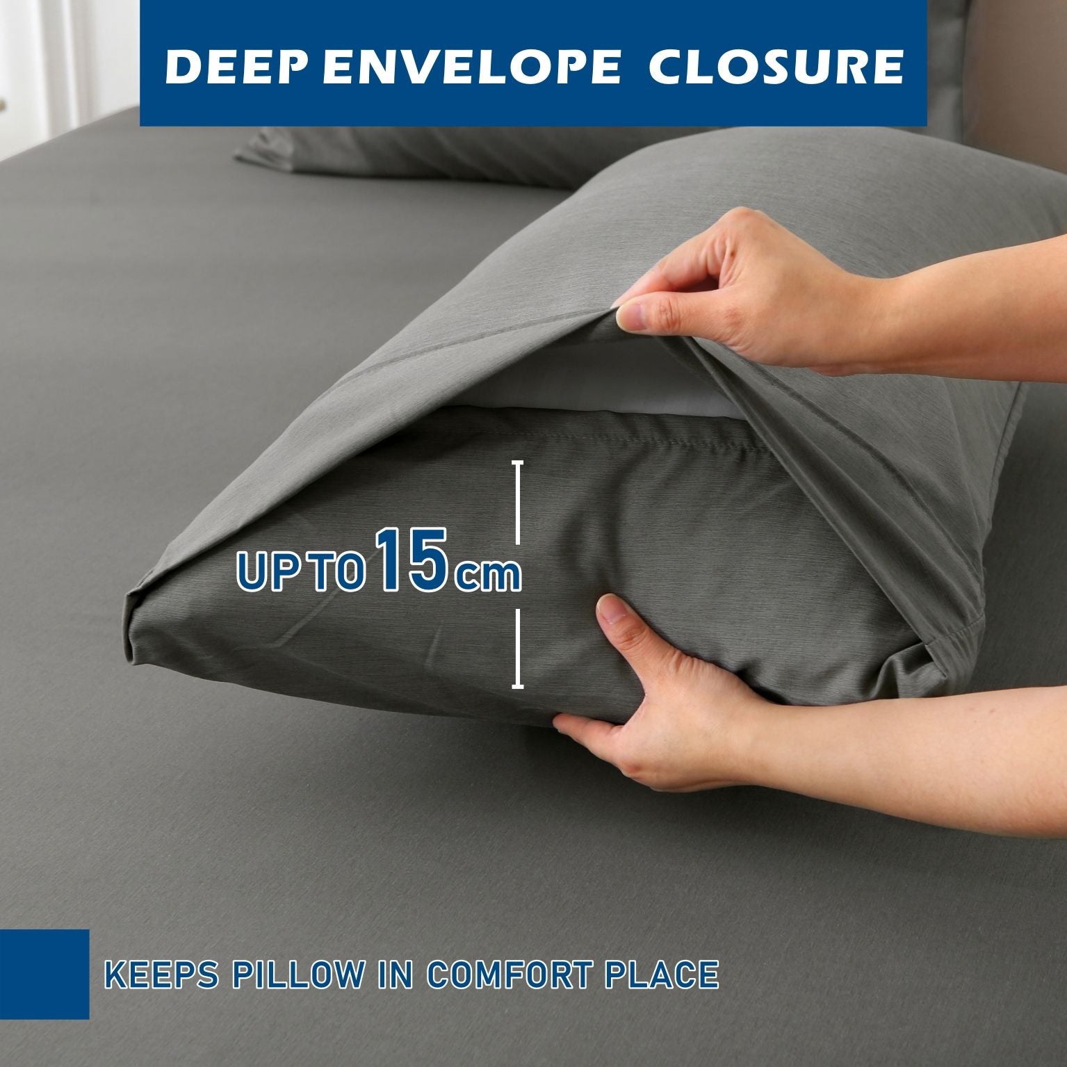 4 Piece Hotel Bamboo Cooling Sheet Set -Ultra Soft 2000TC Breathable Bed Sheets Set with 37 Centimetre Deep Pocket-Cooling Sheets for Hot Sleepers(Grey,Super King)