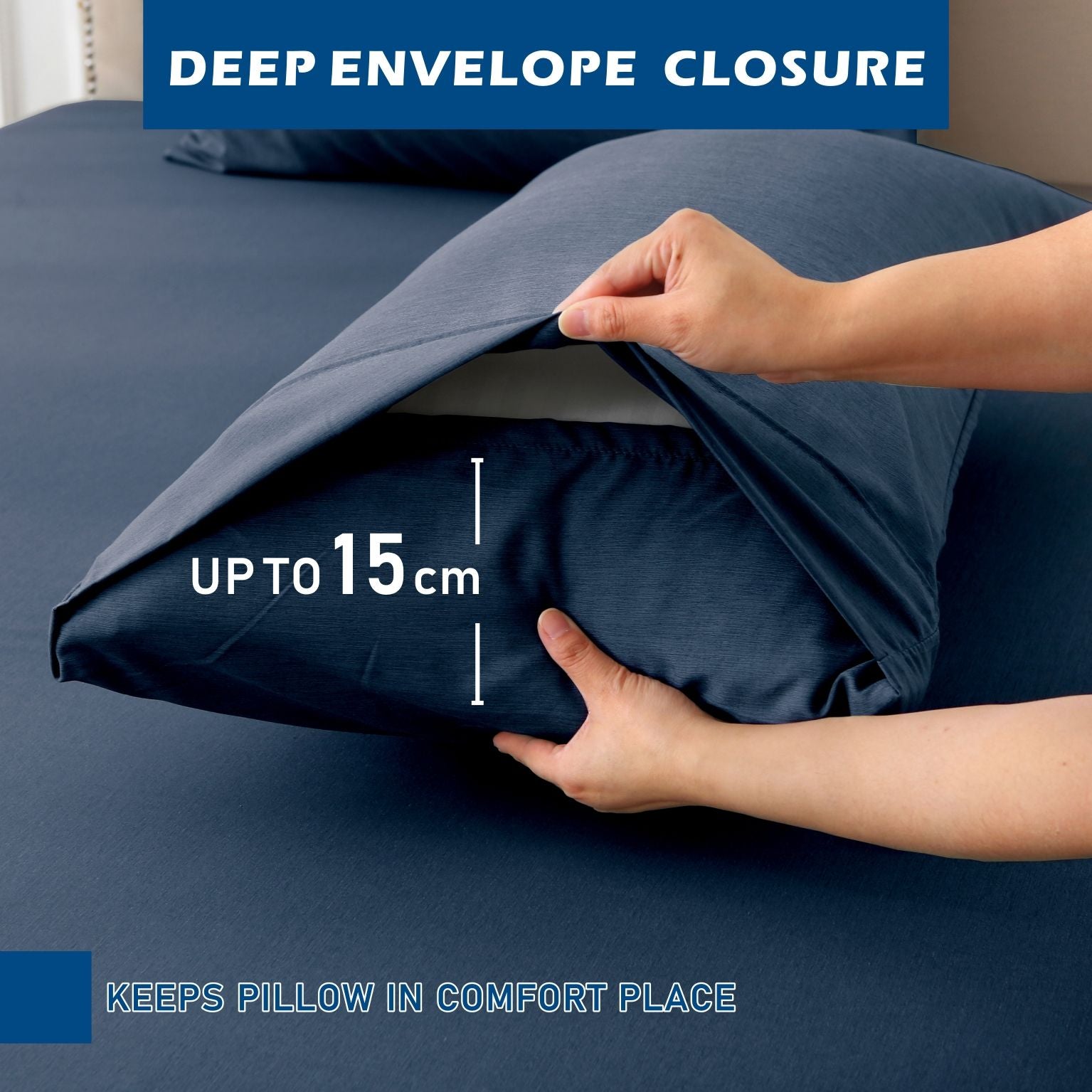 4 Piece Hotel Bamboo Cooling Sheet Set -Ultra Soft 2000TC Breathable Bed Sheets Set with 37 Centimetre Deep Pocket-Cooling Sheets for Hot Sleepers(Navy,Super King)