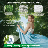 4 Piece Hotel Bamboo Cooling Sheet Set -Ultra Soft 2000TC Breathable Bed Sheets Set with 37 Centimetre Deep Pocket-Cooling Sheets for Hot Sleepers(Sky Blue,Super King)