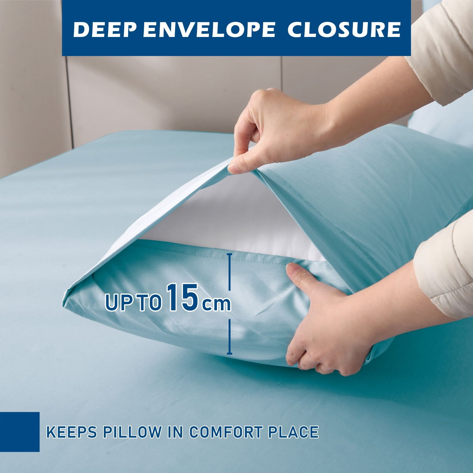 4 Piece Hotel Bamboo Cooling Sheet Set -Ultra Soft 2000TC Breathable Bed Sheets Set with 37 Centimetre Deep Pocket-Cooling Sheets for Hot Sleepers(Sky Blue,Super King)