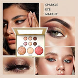 3pcs Baking Makeup Palette-Includes Brush, Facial Powder, Powder Blusher Eye Shadow, Multi-Product Palette for Eyelid Brightening & Face Contouring, for Daily Use or Dating