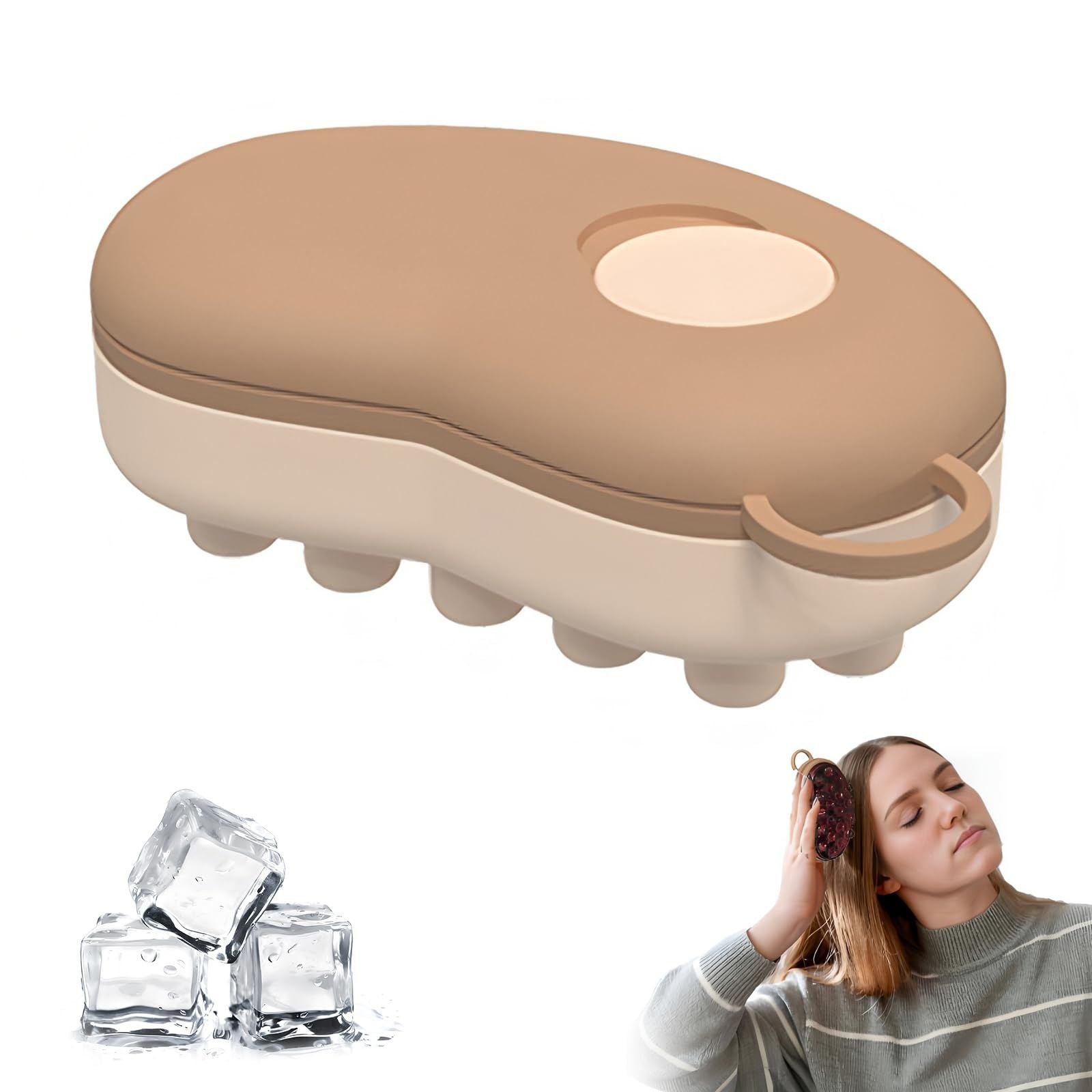 Ice Compress Scalp Massager Brush, Cold Therapy Head Massager for Migraine Relief & Hair Care, Reusable Promotes Hair Growth & Scalp Care Massage Tool