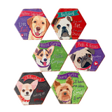 Drink Coasters Set of 6 with Holder,Cute Dog Absorbent Ceramic Coasters with Cork Base,Flexible Durable Non-Slip Hot,Tabletop Protection Mat for Table,Office,Desk,Bar,Gift