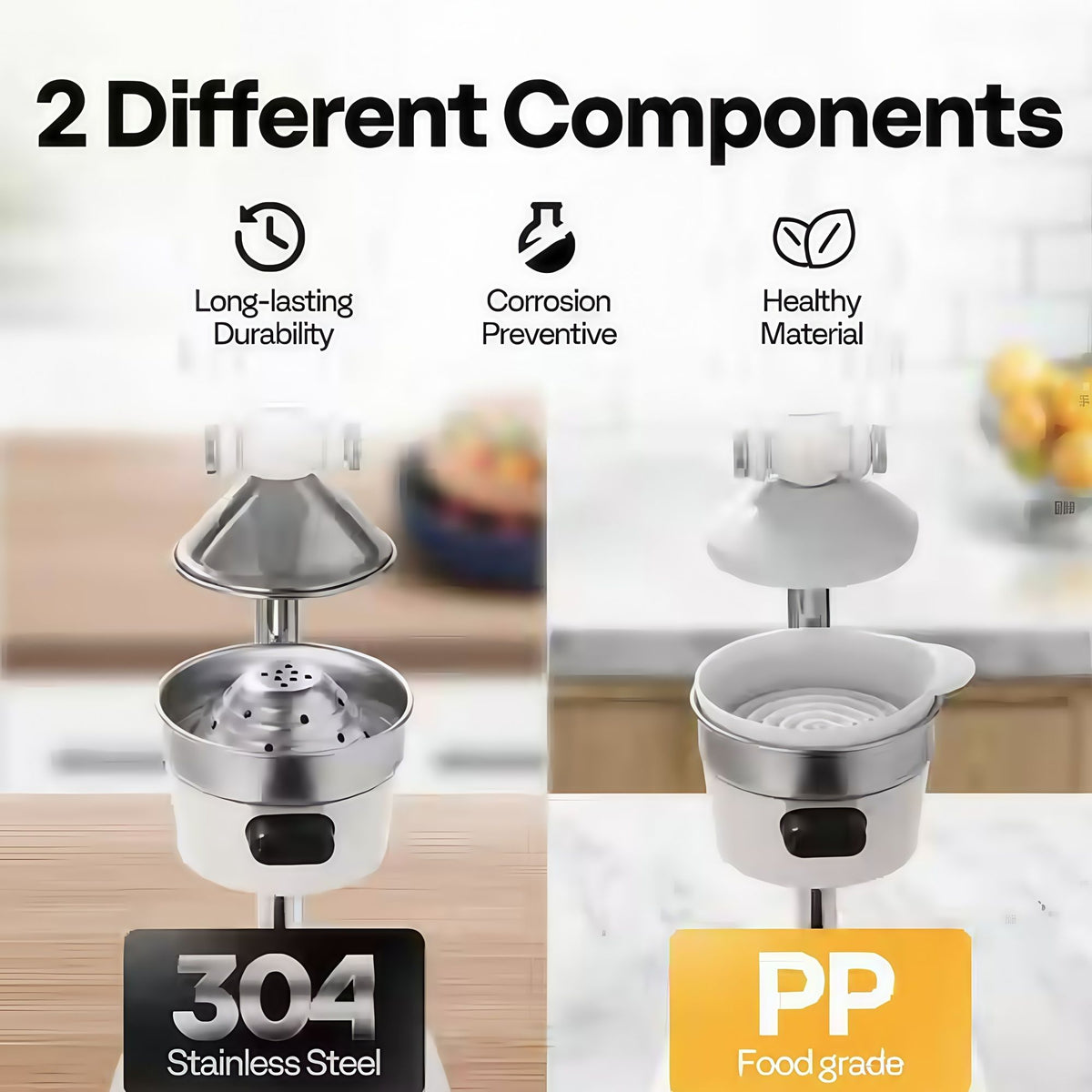 Manual Citrus Juicer - Cold Press Juicer,Durable Cast-Iron Handheld Orange Juice Squeezer, Heavy-Duty, Easy to Use & Clean,for Grapefruit Pomegranate Juice Machine with Countertop Base