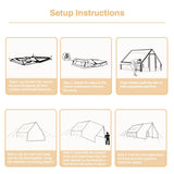 Dark Green Inflatable Camping Tent with Canopy, Large 4-6 Person, Waterproof, Heavy Duty Cabin Glamping Hiking Blow Up Tent with Awning Extension Porch and Air Pump
