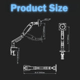Single Monitor Arm for 17-30 Inch Screens,Height Adjustable Desk Mount Sliver Aluminium Monitor Stand, VESA 75/100mm with C-Clamp/Grommet Base&Gas Spring,Ergonomic Stand for Work/Gaming