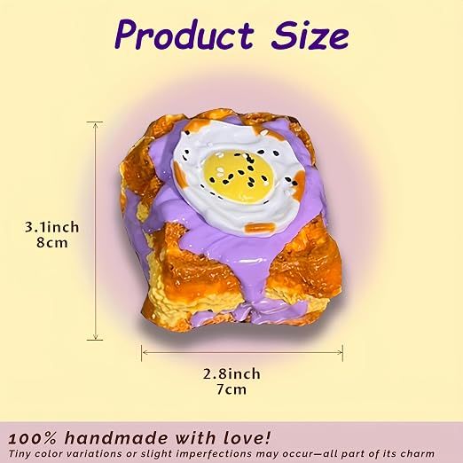 Creative Fried Egg Toast Slow-Rising Stress-Relieving Toy, Handmade,Soft Stress Relief Desktop Gadget for Office & Home, Adult Hand Tension Relaxer, Fun Squeezing Toy