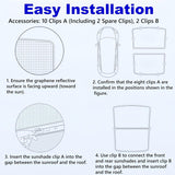 2025/2026 Tesla Model Y Juniper Sunshade Roof, Foldable Heat Blocking,UV Protection & Reflective Sunroof Shade with Nano Ice-Crystal Coatings for Tesla Model Y Accessories