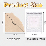 Coffee Filter Paper,100Pcs V60 Cone&50Pcs Hanging Ear Drip, Disposable Natural Unbleached Paper Filters with Pour Over and Drip Coffee Maker