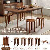 Stackable Wooden Stools Set of 4,Bar Stools Dining Chair with Movable Base,Nesting Side Tables Nesting Coffee Table, No Installation Required for Indoor Outdoor Living Room Garden