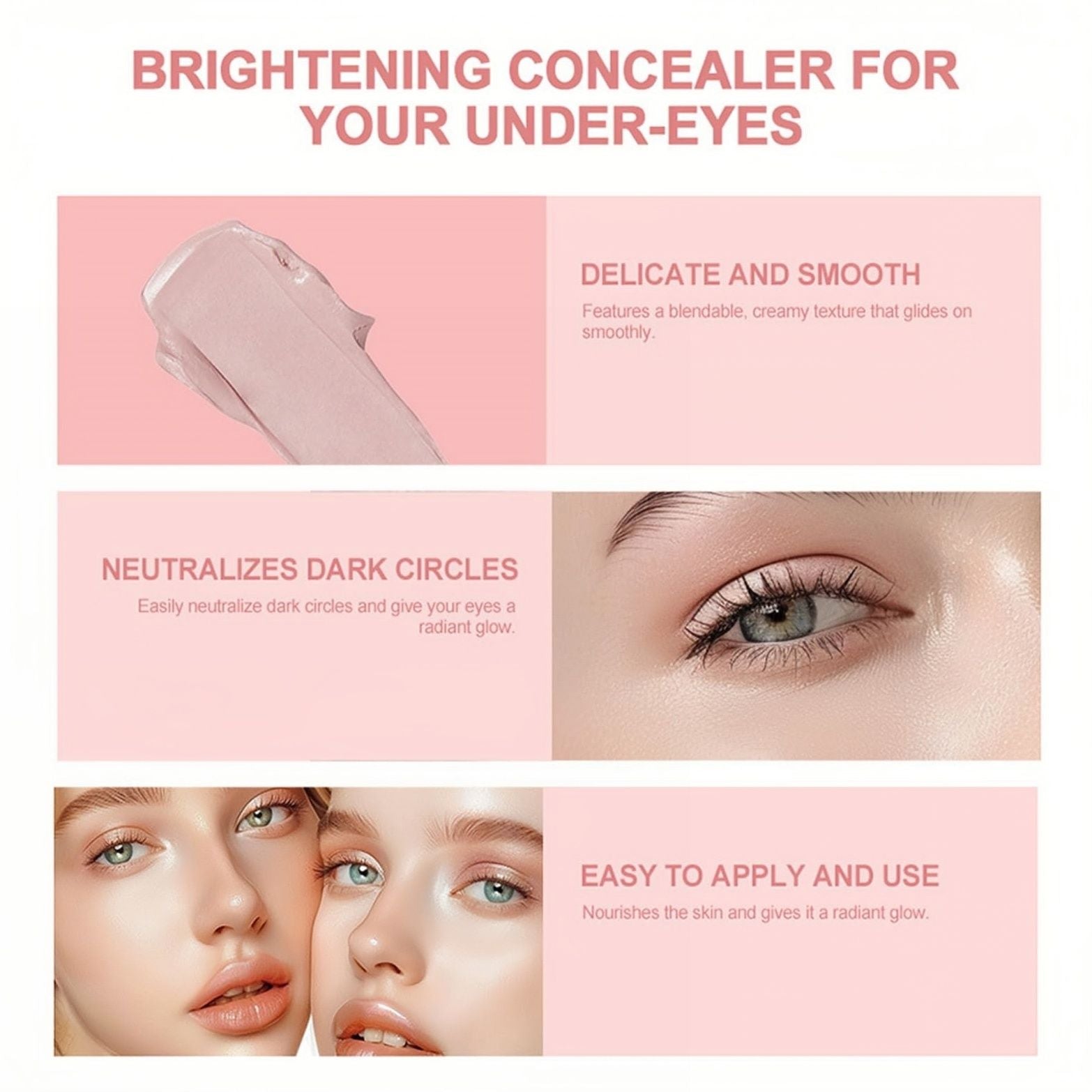 Eye Brightening Concealer&Multi Hydrating Moisturizing Stick Set,Reduce Wrinkle,Conceal Dark Circles, Colour-Correcting Eye&Facial Serum Balm