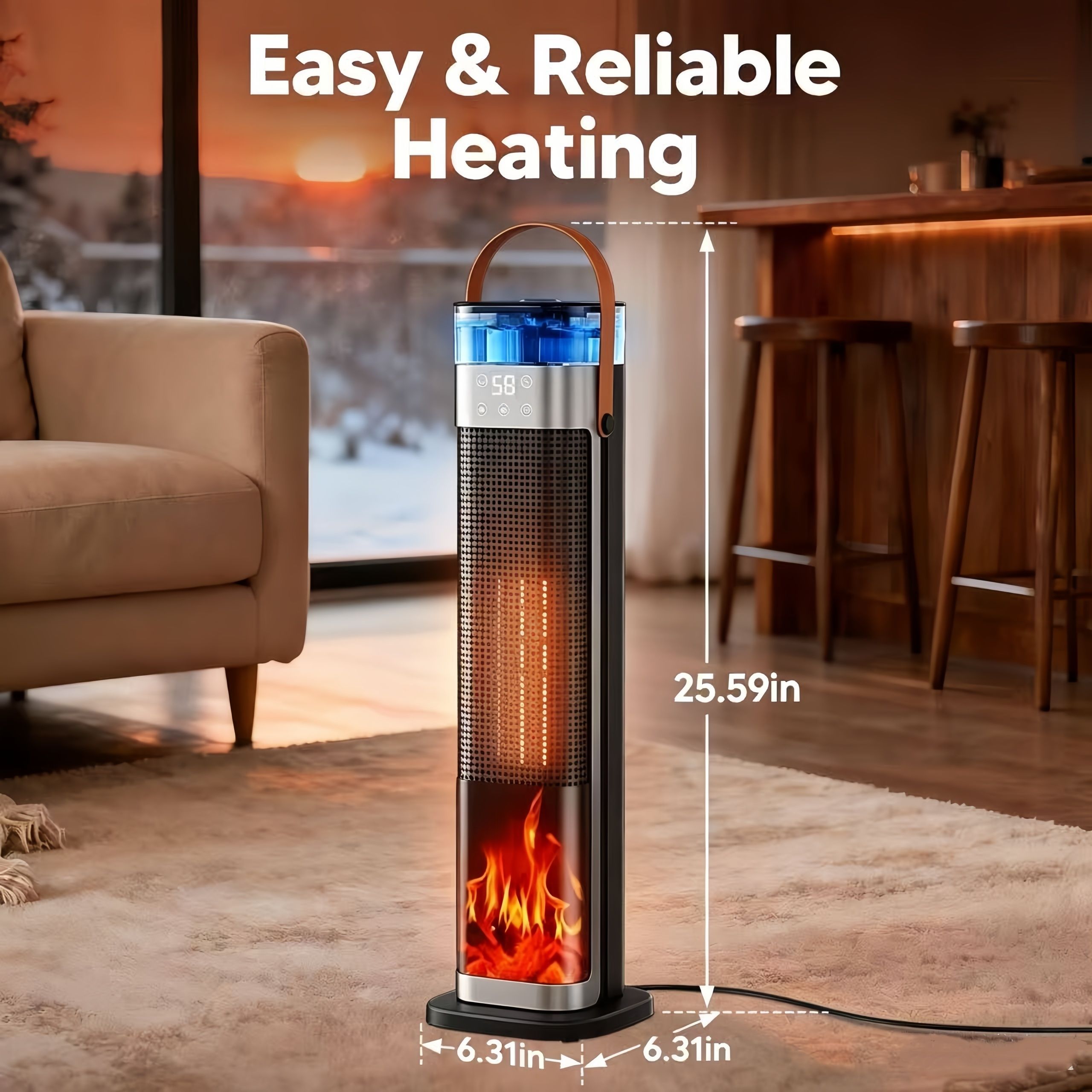Tower Space Heater with Humidifier